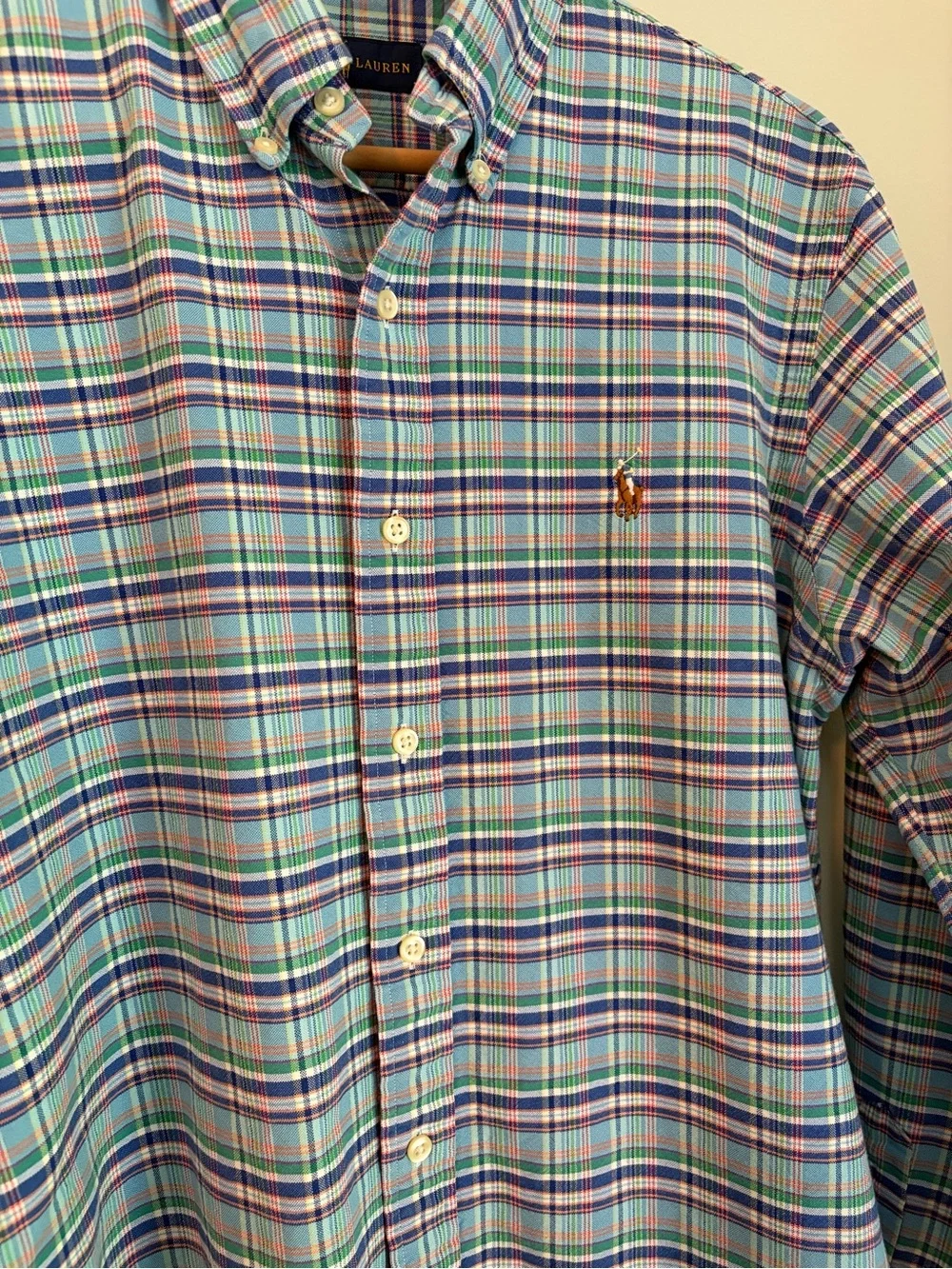 Polo Ralph Lauren‎ Plaid Button Down Shirt Size Medium Long Sleeve Preppy Pony